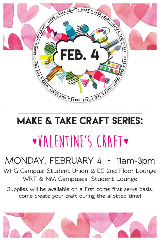 Calendar TriCampus Make & Take Craft Series WVNCC West Virginia