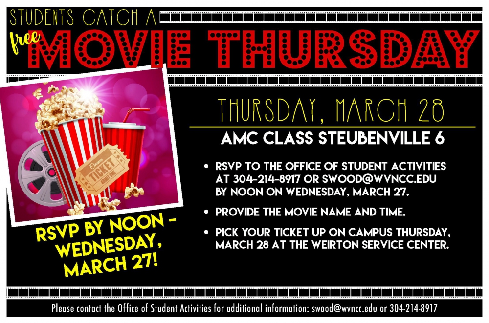 Photo for Catch a Movie Thursday / Weirton Campus