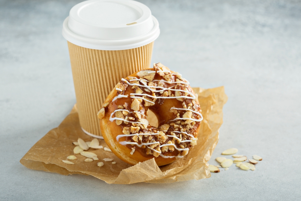 Photo for National Coffee Day with Coffee and Donuts