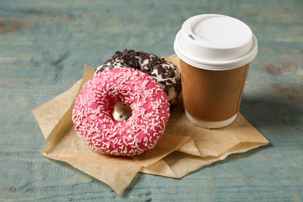Photo for National Coffee Day with Coffee and Donuts