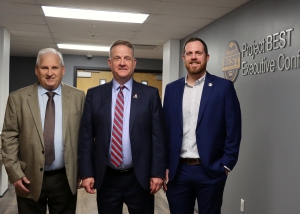 City of Wheeling Mayor Denny Macgruder, WVNCC President Daniel Mosser, and Project BEST Executive Director Nathan Butts