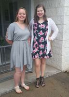 Rebeckah Barnette, at left, and Brittney Ann Rose, both seniors at Valley High School in Pine Grove, have graduated with degrees from West Virginia Northern Community College. They will graduate from high school on May 26.