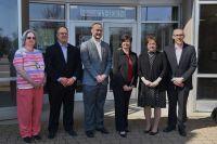 L-R Anita Dehlem, WVNCC Nursing faculty; David Artman, WMC Chief Operating Officer; Gabe D’Ortenzio, WMC Director of Human Resources; Dr. Vicki L. Riley, WVNCC President; Denise Westwood, WMC Chief Nursing Officer; John Frankovitch, WMC President/CEO.