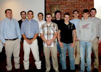 Noble Energy scholarship recipients for the Petroleum Technology programs at West Virginia Northern Community College, Wheeling, and Pierpont Community and Technical College, Fairmont, gather at WVNCC for a luncheon sponsored by Noble Energy. They are, front row, from left, Ben Pott, Ty Noss, Trevor Matko, Logan Kuhn and Ricky Yoho. Back row, from left, are Garison Erwin, Daren Meffe, Justin O’Dell, Jonathon Flight and Joseph Aston. Attending but not pictured is Kenneth Becker.